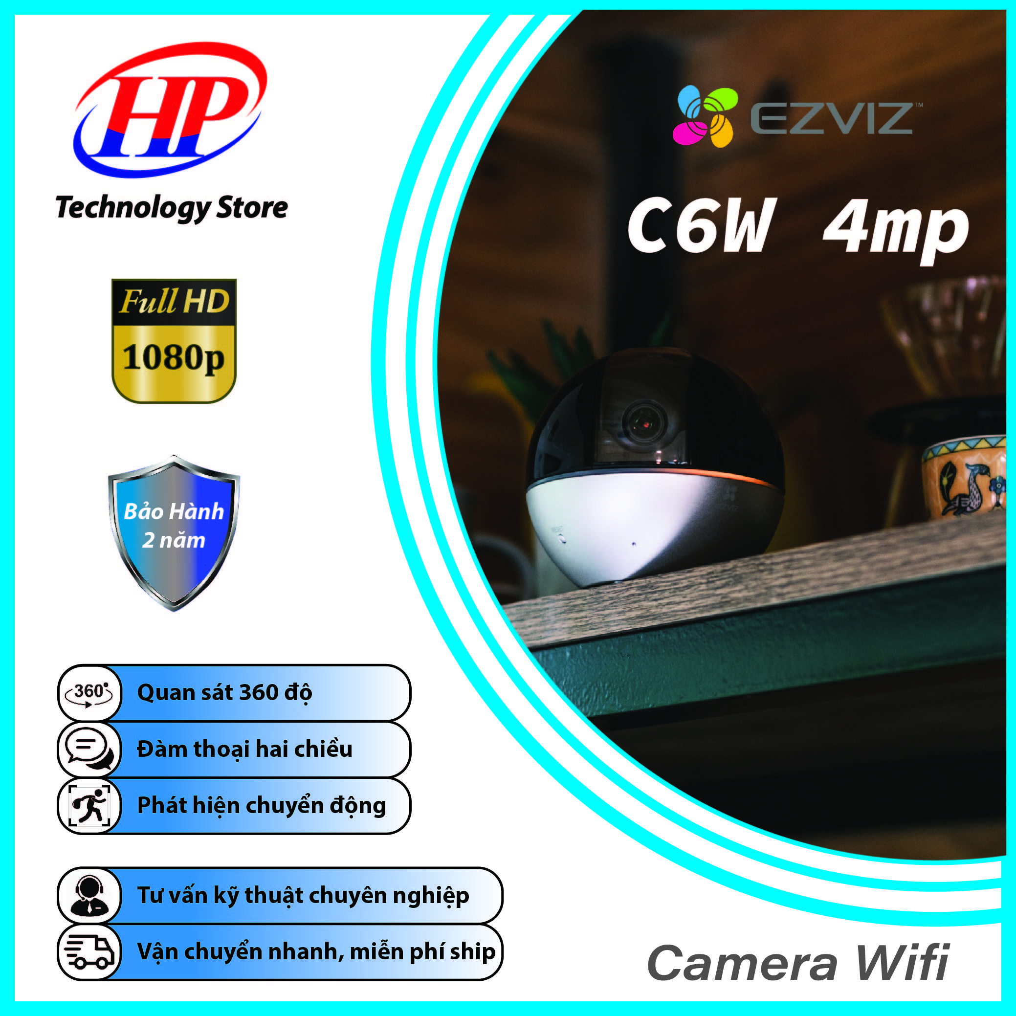 Camera Wifi Không dây EZVIZ C6W 4mp