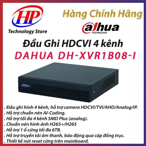 Đầu thu ghi hình 8 kênh DAHUA  HD-XVR1B08-I chính hãng  giá rẻ hình ảnh sắc nét hỗ trợ tất cả các loại camera Full HD 1080 tên miền xem qua điện thoại miễn phí