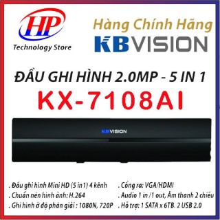 Đầu thu ghi hình 8 kênh KBvision 7108AI  thương hiệu mỹ chất lượng hình ảnh sắc nét hỗ trợ tất cả các loại camera  Full HD 1080 tên miền xem qua điện thoại miễn phí